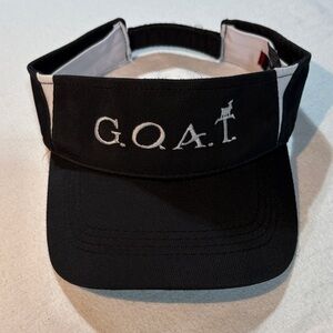 G.O.A.T. Black Visor Hat , velcro closure on back.